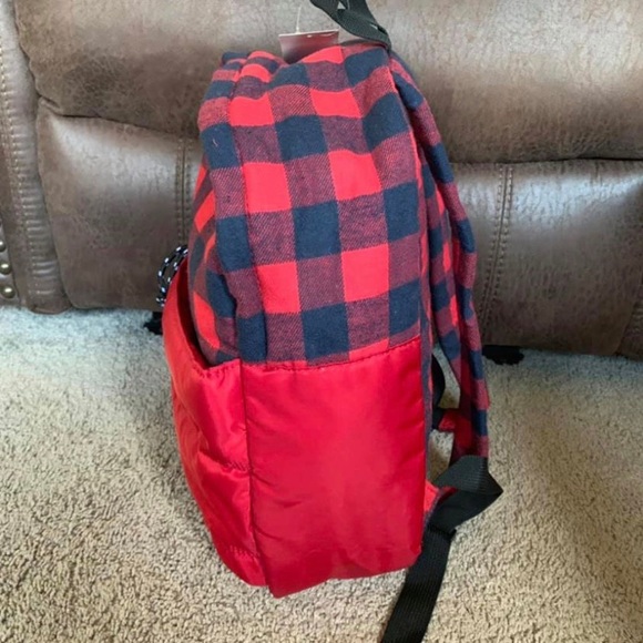 Cat & Jack Quilted Fleece Red Backpack 14 in NWT - Picture 8 of 8